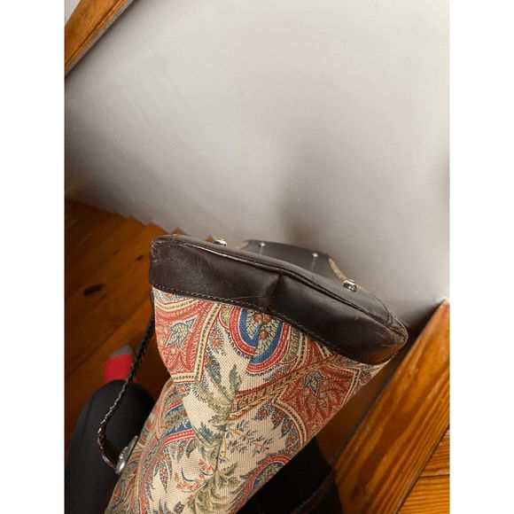 Brighton Pheasant Tapestry and Leather Weekender Tote - RARE Collectors Purse - Picture 3 of 13